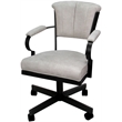 Pemberly Row Swivel Tilt Metal Caster Chair in Smoke Beige and Black