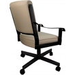 Pemberly Row Leather Dining Caster Chair Swivel Tilt in Tan and Black
