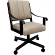 Pemberly Row Leather Dining Caster Chair Swivel Tilt in Tan and Black