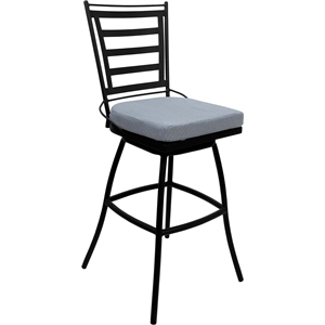Pemberly Row Outdoor/Indoor 34&quot Extra Tall Armless Stool in Blue and Black