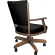 Pemberly Row Leather Caster Solid Wood Dining Chair in Black on Cashew