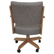 Pemberly Row Solid Wood Dining Caster Chair in Mojave Gray and Natural