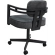 Pemberly Row Swivel Metal Dining Caster Chair in Outlier Charcoal and Gray
