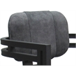 Pemberly Row Swivel Metal Dining Caster Chair in Outlier Charcoal and Gray