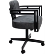 Pemberly Row Swivel Metal Dining Caster Chair in Outlier Charcoal and Gray