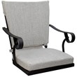 Pemberly Row Outdoor/Indoor Patio Dining Chair in White Linen and Black