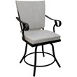 Pemberly Row Outdoor/Indoor Patio Dining Chair in White Linen and Black