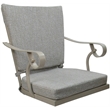 Pemberly Row Outdoor/Indoor Patio Dining Chair in White Linen and Beige