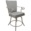Pemberly Row Outdoor/Indoor Patio Dining Chair in White Linen and Beige