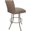 Pemberly Row Set of 3 Swivel Metal Counter Stools in Basin Beige and Beige Metal