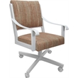 Pemberly Row Dining Caster Chair Swivel Tilt in Watusi Madder Red and White