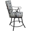 Pemberly Row Outdoor/Indoor Patio Dining Set in B-W Blue Beige and Gray