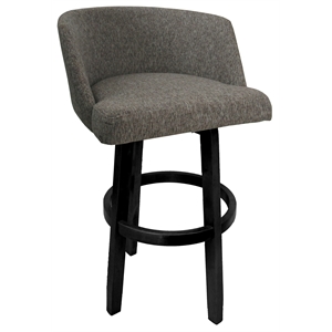 Pemberly Row 26&quot Swivel Counter Wood Bar Stool in Mojave Gray and Black