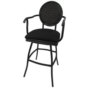 Pemberly Row 30&quot Swivel Bar Stool in Black Powder Coated Frame