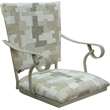 Pemberly Row Outdoor/Indoor Extra Tall Stool with Arms in White and Beige