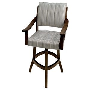 Pemberly Row 30&quot Swivel Solid Wood Bar Stool in Natural Fun and Dark Brown