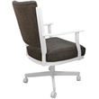 Pemberly Row Swivel Metal Dining Caster Chair in Cocoa Brown and White