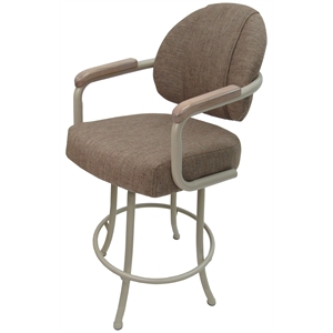 Pemberly Row Contemporary 26&quot Swivel Counter Metal Bar Stool in Beige
