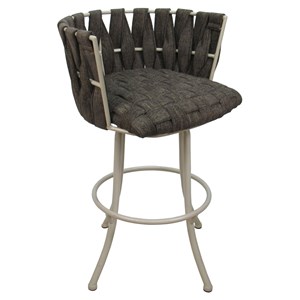 Pemberly Row 34&quot Extra Tall Metal Bar Stool in Sanora Brown and Beige