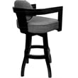 Pemberly Row Swivel Wood Extra Tall Bar Stool in Plumley Cocoa and Black