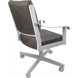 Pemberly Row Swivel Tilt Dining Caster Chair in Whiskey Brown and White