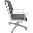 Pemberly Row Swivel Tilt Dining Caster Chair in Whiskey Brown and White