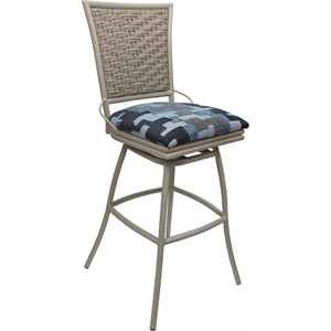 Pemberly Row Outdoor/Indoor Extra Tall Stool Armless in Craftsman Flint & Beige