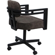 Pemberly Row Swivel Metal Dining Caster Chair in Outlier Ash and Black