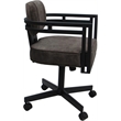 Pemberly Row Swivel Metal Dining Caster Chair in Outlier Ash and Black