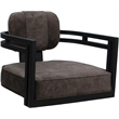 Pemberly Row Swivel Metal Dining Caster Chair in Outlier Ash and Black