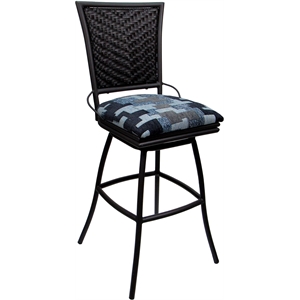 Pemberly Row Outdoor/Indoor Extra Tall Stool Armless in Craftsman Flint & Black