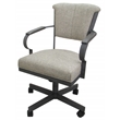 Pemberly Row Swivel Metal Caster Chair in Portwood Ash and Gray