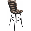 Pemberly Row Set of 3 Outdoor Indoor Armless Counter Stools in Terracotta Gray