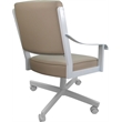 Pemberly Row Leather Dining Caster Chair Swivel Tilt in Tan Leather on White