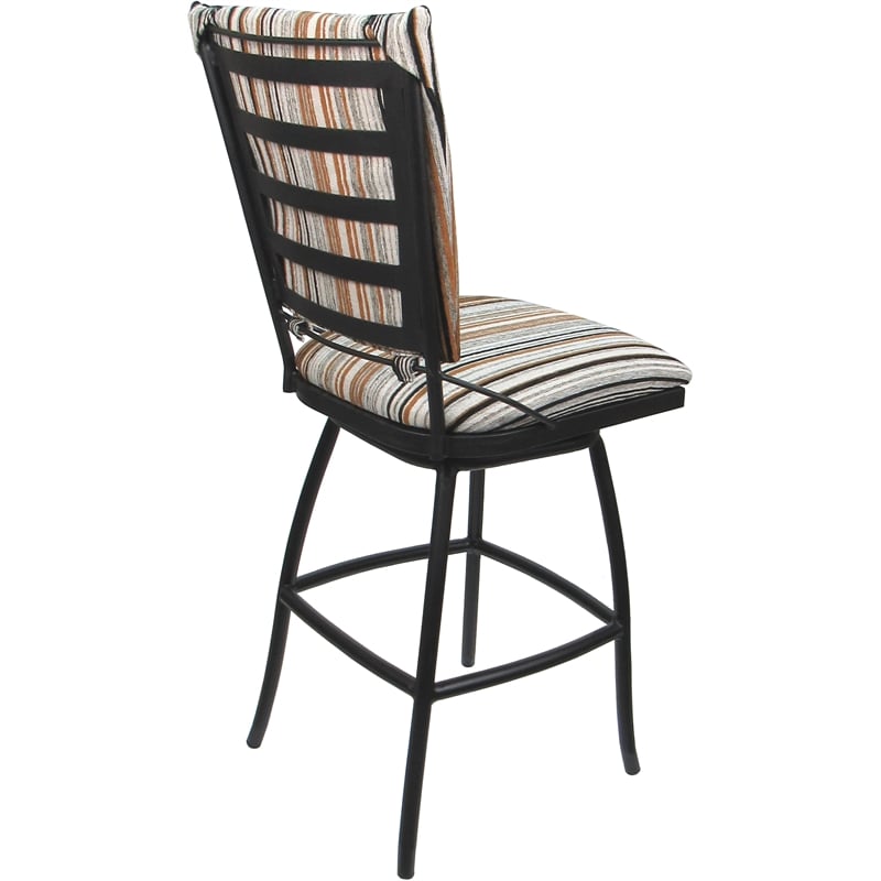 Pemberly Row Outdoor Indoor Counter Bar Stool Armless in Driftwood Nutmeg Gray