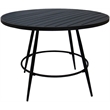 Pemberly Row Outdoor/Indoor Patio Dining Set in Dark Gray Linen Fabric Black