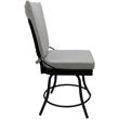 Pemberly Row Outdoor/Indoor Patio Dining Chair Armless in White Linen Black