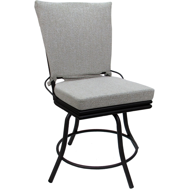 Pemberly Row Outdoor/Indoor Patio Dining Chair Armless in White Linen Black