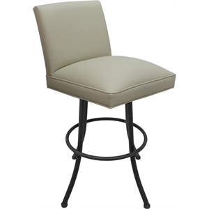 Pemberly Row Swivel Metal Extra Tall Stool 34&quot in Ocean Beige Vinyl Gray