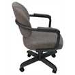 Pemberly Row Swivel Dining Caster Chair on Wheels in Mojave Gray Fabric Gray