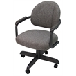 Pemberly Row Swivel Dining Caster Chair on Wheels in Mojave Gray Fabric Gray