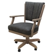 Pemberly Row Caster Solid Wood Dining Chair in NW Elk Charcoal Light Oak