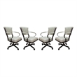 Pemberly Row Set of 4 Swivel Metal Caster Dining Chairs on Wheels