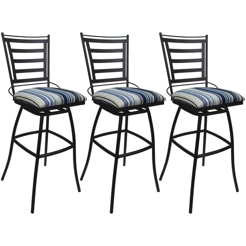 Pemberly Row Set of 3 Outdoor Indoor Armless Bar Stools 30