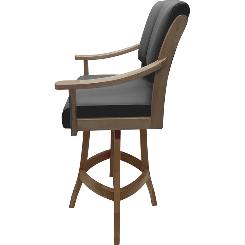 Pemberly Row Leather Counter Solid Wood Bar Stool 26