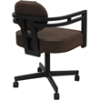 Pemberly Row Swivel Metal Dining Caster Chair in NW Whiskey Brown Black