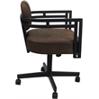 Pemberly Row Swivel Metal Dining Caster Chair in NW Whiskey Brown Black