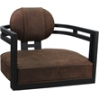 Pemberly Row Swivel Metal Dining Caster Chair in NW Whiskey Brown Black