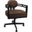 Pemberly Row Swivel Metal Dining Caster Chair in NW Whiskey Brown Black