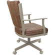 Pemberly Row Swivel Metal Dining Caster Chair in Watusi Madder Beige Frame